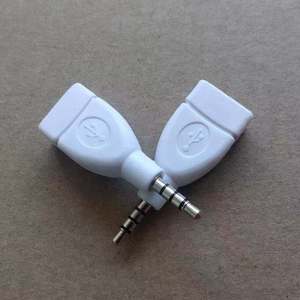 Car Audio 3.5mm Aux <b>To</b> <b>Usb</b> <b>Adapter</b> For Mobile Phone Single Head <b>Plug</b> In 5Cm Abs Material - Product Image 1