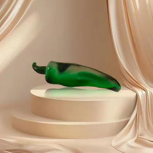 Honor of Crystal Vegetal Charm Glass Crystal Pimienta roja <span class=keywords><strong>verde</strong></span> Decoración para el hogar Crystal Chili Figuritas Glass Bell Pepper Pisapapeles - Product Image 6