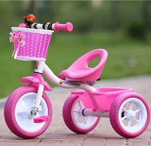 Triciclo <span class=keywords><strong>para</strong></span> <span class=keywords><strong>Niñas</strong></span> de 2 a 5 Años, con Canasta, Pedales, Bicicleta de 3 Ruedas <span class=keywords><strong>para</strong></span> Bebés, Niños Pequeños, Bicicleta de Equilibrio Ligera - Product Image 3