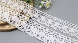 Bordatura in Pizzo all'<span class=keywords><strong>Uncinetto</strong></span> Ecologica in Puro Cotone Stile Vintage per Orli di Abbigliamento e Creazione di Vestiti - Product Image 4