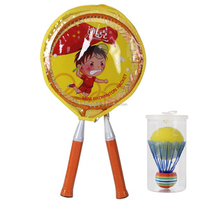 Aanpasbare Goedkope Kindersport Rackets Set Kinder <span class=keywords><strong>Badminton</strong></span> Racket Met <span class=keywords><strong>3</strong></span> Veren Ballen En <span class=keywords><strong>Net</strong></span> Pakket Full Grip String - Product Image 3