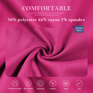 Women's Scrub Set V-Neck Short Sleeve Knitted Moisture Wicking Hospital Uniform Split Set For Medical Dental Use - Product Image 2