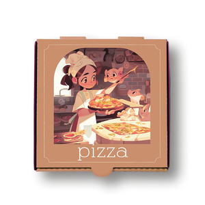 Caja de pizza de papel kraft impresa personalizada, caja de embalaje de cartón corrugado de calidad alimentaria para entrega a domicilio para restaurantes - Product Image 2