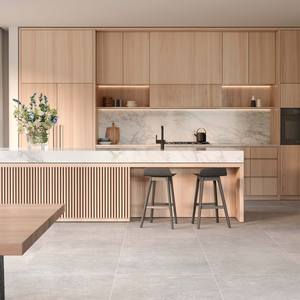 Gabinetes de Cocina Modulares de Madera de Roble Blanco Modernos y Completos de Lujo, Isla de Cocina Curva - Product Image 4