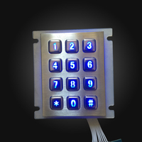 Clavier en métal d'acier inoxydable de la fabrication 3*4 durable inoxydable extérieur imperméabilisent le clavier IP65 SUS304