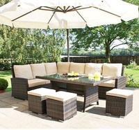 Großhandel günstigen Preis Rattan Gartenmöbel Korbs ofa mit Tisch