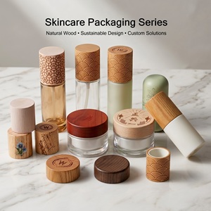 Serie de Envases de Madera Natural Personalizados WeWood de Vietnam, Tapa de Lujo para Frascos de Cosméticos y Tapas para Botellas con Logotipo Grabado - Product Image 1