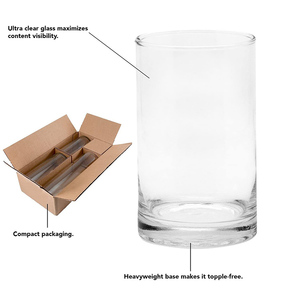 Vase <span class=keywords><strong>De</strong></span> <span class=keywords><strong>fleur</strong></span> <span class=keywords><strong>En</strong></span> <span class=keywords><strong>Verre</strong></span> <span class=keywords><strong>Transparent</strong></span>, décoration pour mariage, maison, cylindre haut <span class=keywords><strong>De</strong></span> gamme - Product Image 2