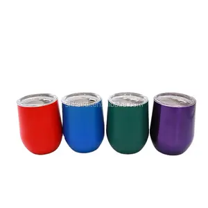 Wholesale Double Wall Vacuum Insulated Travel Mugs Wine cups 12oz Stainless Steel Tumbler