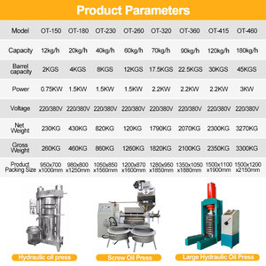 Presse à huile professionnelle, fabricant d'équipements d'extraction d'huile à froid hydraulique pour diverses graines végétales - Product Image 2