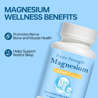 Capsules de magnésium extra-fortes en marque privée, 420 mg par dose, soutien des os, des muscles et des nerfs, usine de suppléments de magnésium OEM