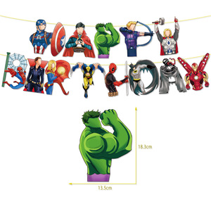 Fournitures pour Fête d'<span class=keywords><strong>Anniversaire</strong></span> d'Enfants, Ballons de Fête pour Garçons, Thème Héros, Bannière <span class=keywords><strong>Joyeux</strong></span> <span class=keywords><strong>Anniversaire</strong></span> Cartoon, Kits de Décoration pour la Maison - Product Image 3