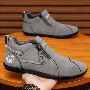 Chaussures de travail décontractées en cuir PU imperméables et antidérapantes à bout large, tendance printemps, pour hommes, vente en gros, personnalisables - Product Image 2