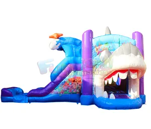 Sân Sau Ngoài Trời Shark Pool Jumper Trẻ Em Nảy Play House Thương Mại Inflatable Bouncer Castle