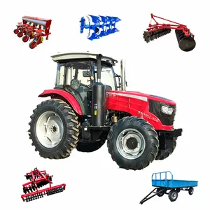 Agricultural 100HP wheeled tractor with disc rake air conditioning cab tractor price 12+12 gearbox four wheel rotary tiller