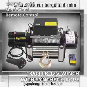 JINYANGHU-<span class=keywords><strong>Cabrestante</strong></span> industrial de 12 voltios, <span class=keywords><strong>4x4</strong></span>, certificado CE, negro, fuente de alimentación con cuerda sintética y alambre de acero - Product Image 3