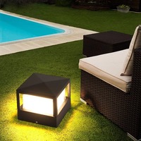 Lámpara de Poste para Jardín Estilo Nórdico, Lámpara de Pilar Moderna para Exteriores, Lámpara de Pared para Patio Exterior, Resistente al Agua IP65
