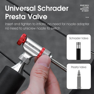 WEST BIKING - Bomba de Inflado de Neumáticos de Bicicleta con CO2, Boquilla Compacta Universal para Válvulas <span class=keywords><strong>Presta</strong></span> y Schrader con Funda Aislante - Product Image 5