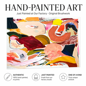 Peinture à l'huile abstraite moderne, expressionnisme, formes organiques vibrantes, art mural sur toile, grande peinture murale colorée <span class=keywords><strong>pour</strong></span> la <span class=keywords><strong>d</strong></span>écoration du salon - Product Image 3
