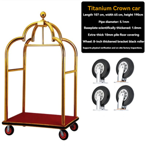 Carrello Portabagagli per Terminal Aeroportuale in Acciaio Inox, Carrello di Servizio per Hotel e Concierge - Product Image 1