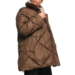 Top Selling Designer Puff Padded Coat Oem Logo Oversized Printed Men's Down Bubble Winter Custom Puffer Jacket