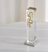 Trophée en cristal créatif personnalisé avec gravure, trophée carré, trophée en cristal transparent, médaille sur mesure