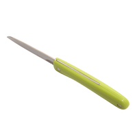 Mini couteau de cuisine pliable écologique en acier inoxydable avec manche en plastique vert pour fruits, légumes et viandes