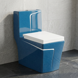 Baño de línea negra de lujo: conjunto de artículos sanitarios atractivos, inodoro de cerámica de una pieza, juego de inodoro de cerámica con inodoro - Product Image 1