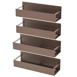 4 Pack Moveable Fridge Magnetic <b>Spice</b> Storage Rack Organizer Holder New Style Carbon Steel <b>Spice</b> Rack for Kitchen Refrigerator - Product Image 3