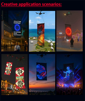 Écran d'animation extérieur BESTAR P15/P20/P25 + Film transparent LED pour drone, affiche numérique, tapis magique LED pliable