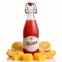 Bouteille en verre personnalisée à bouchon basculant pour boissons, jus, eau, bière, bouteille en verre ronde 60ml 150ml 250ml 500ml 750ml