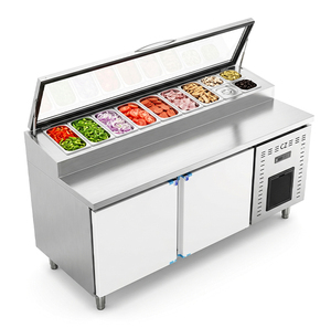 Mesa de Pizza Comercial Personalizada Directo de Fábrica, Mostrador para Ensaladas, Banco de Preparación de Alimentos para Pizzerí<span class=keywords><strong>a</strong></span> y Cocina - Product Image 2