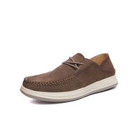 Chaussures décontractées pour hommes en cuir véritable mat super légères, nouvelle collection automne 2025, à enfiler, respirantes, confortables, antidérapantes, chaussures plates intemporelles