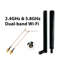 Antenne WiFi 6 double bande 2,4 GHz 5,8 GHz 5dBi en caoutchouc avec connecteur RP-SMA