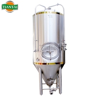 Cuve de Fermentation Conique en Acier Inoxydable Personnalisée 1000L 2000L 3000L, Fermenteur à Bière à Double Enveloppe avec Écran Tactile PLC pour Alcool