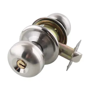 Roeasy 5791青铜饰面门把手锁圆柱形旋钮门锁系统安全锁