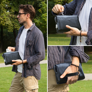 Contact's Anti-Theft <strong>Clutch</strong> <strong>Bag</strong> <strong>Mens</strong> Genuine Leather Business Coded Lock <strong>Bag</strong> Leather <strong>Clutch</strong> Purse <strong>Bag</strong> for <strong>Men</strong> - Product Image 3