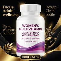 Özel Marka Yetişkin Kadınlar İçin Multivitamin Mineral Tabletleri Vitamin D Vitamin C Çinko Günlük Besin Takviyesi 60 Tablet