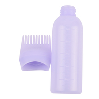 Custom Logo 6 Oz Plastic Hair Dyeing Bottle Hairdressing Tools Multicolor 2-in-1 Root Hair Color Dye Comb Applicator