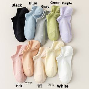 Femmes automne hiver court cheville chaussettes nouvelle maille respirant coloré couleur unie coton coupe basse peu profonde tricoté manchette - Product Image 6