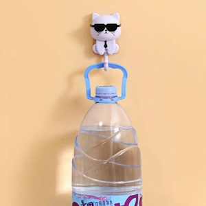 Tête de chat clignotant dessin animé crochet pliable forte adhérence pas de crochet de poinçonnage salle de bain stockage vêtements chapeaux sacs - Product Image 5