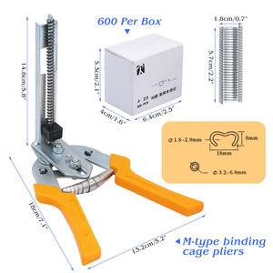 คีมสำหรับผูกกรงสัตว์ปีกคีมติดตั้งกรงนกเป็ดไก่และกระต่ายสีเหลืองพร้อมตะปูขนาด600ชิ้น - Product Image 6