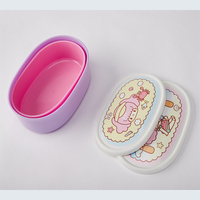 Boîte à collations personnalisée sans Bpa pour bébés et enfants boîte de stockage des aliments en plastique boîte de conservation des aliments frais ensembles de 3 pièces de forme ovale