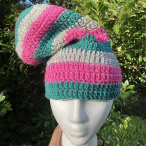 للبيع بالجملة قبعة كروشيه جديدة عالية الجودة مخططة قبعة للكبار قبعة صوفية محبوكة للنساء والرجال - Product Image 4