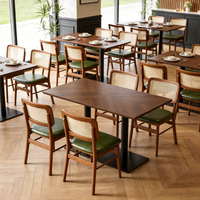 Meubles de restaurant, ensembles de tables et chaises, sièges en cuir massif, chaises en bois modernes, table pour hôtel, café, restaurant commercial