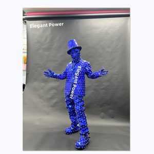 Traje de Espejo Dorado y Plateado para Hombre, Traje de Espejo con Sombrero de Copa Plateado, Disfraz para Actuaciones en Escenario, Chaqueta de DJ, Ropa de Bailarín para Adultos - Product Image 3