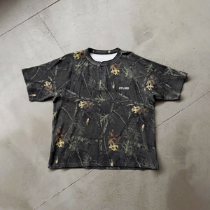 Custom Camouflage Graphic Button Design <b>Thermals</b> Waffle Knit Shirt Unisex <b>Men's</b> Waffle Knit Shirts 100% Cotton Short Sleeve - Product Image 1