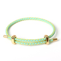 Bracelet tressé en fil d'acier inoxydable plaqué or 18 carats, ajustable, étanche, pour couple, bijoux de mode tendance, vente chaude