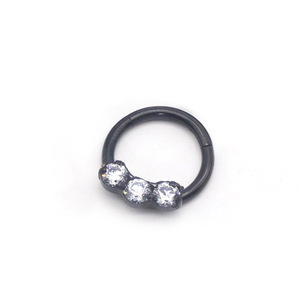 European Style <b>Nose</b> <b>Ring</b> Stainless Steel Zircon Inlay Round Ball Design Party Fashion Piercing Jewelry - Product Image 2