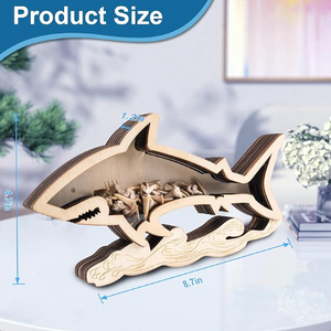 Grande Vendita <span class=keywords><strong>di</strong></span> Salvadanai in Legno Fatti a Mano, Decorazioni da Scrivania a Forma <span class=keywords><strong>di</strong></span> Squalo e Ananas per Casa e Ufficio - Product Image 5